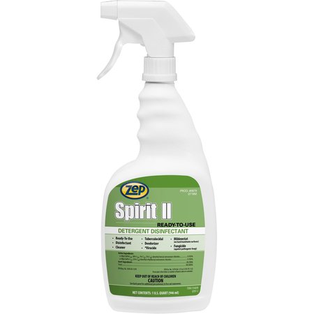 ZEP Spirit II Detergent Disinfectant, 32 fl oz (1 quart) Citrus, Clear ZPE67909
